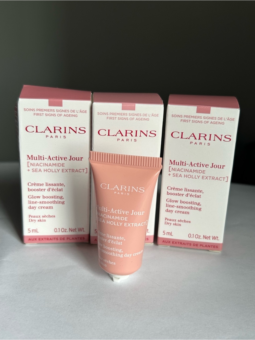 5mlx3 Clarins multi-active day cream-dry skin